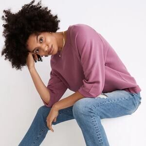 Madewell (Re)sourced Cotton Cloudberry Sweatshirt Burnished Rose Pink Size Small